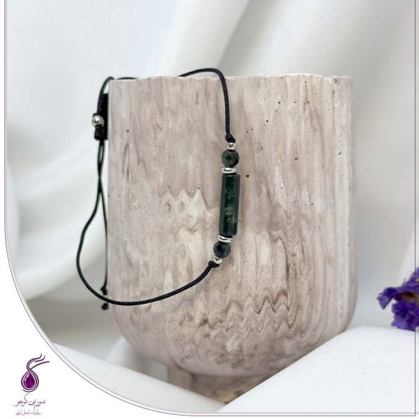 دستبند سنگ عقیق خزه ای