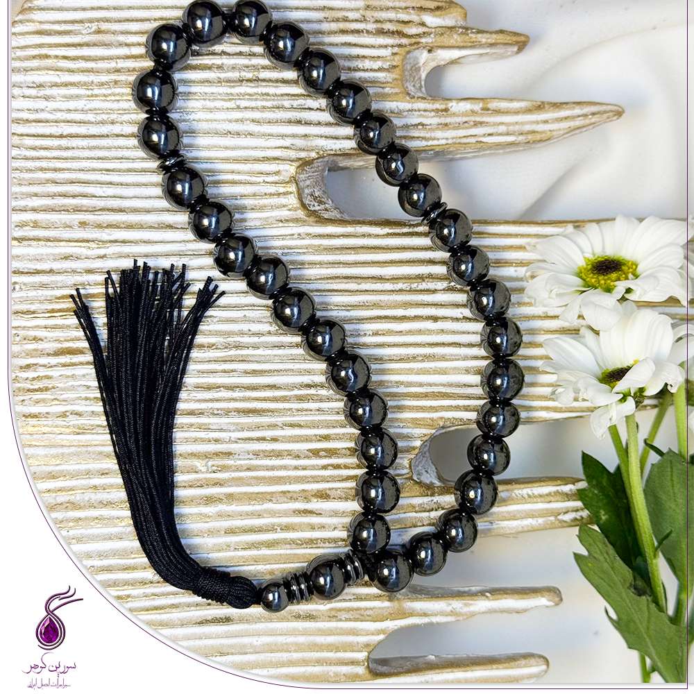 تسبیح سنگ حدید دودی